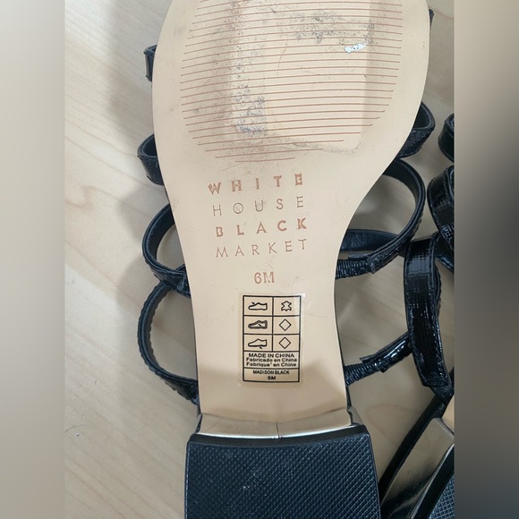 White House Black Market Patent Saffiano Leather Strappy Sandals Size 6 - Picture 8 of 9
